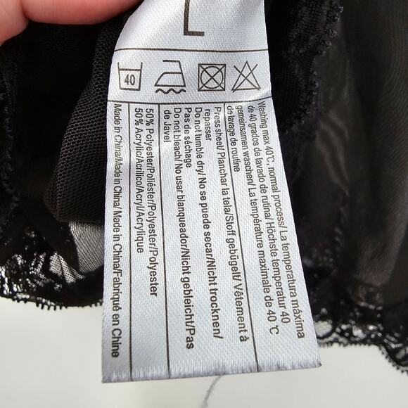 Lace Open Front Sheer Spaghetti Strap Sexy Camisole Night Gown Lingerie Large - Picture 6 of 8
